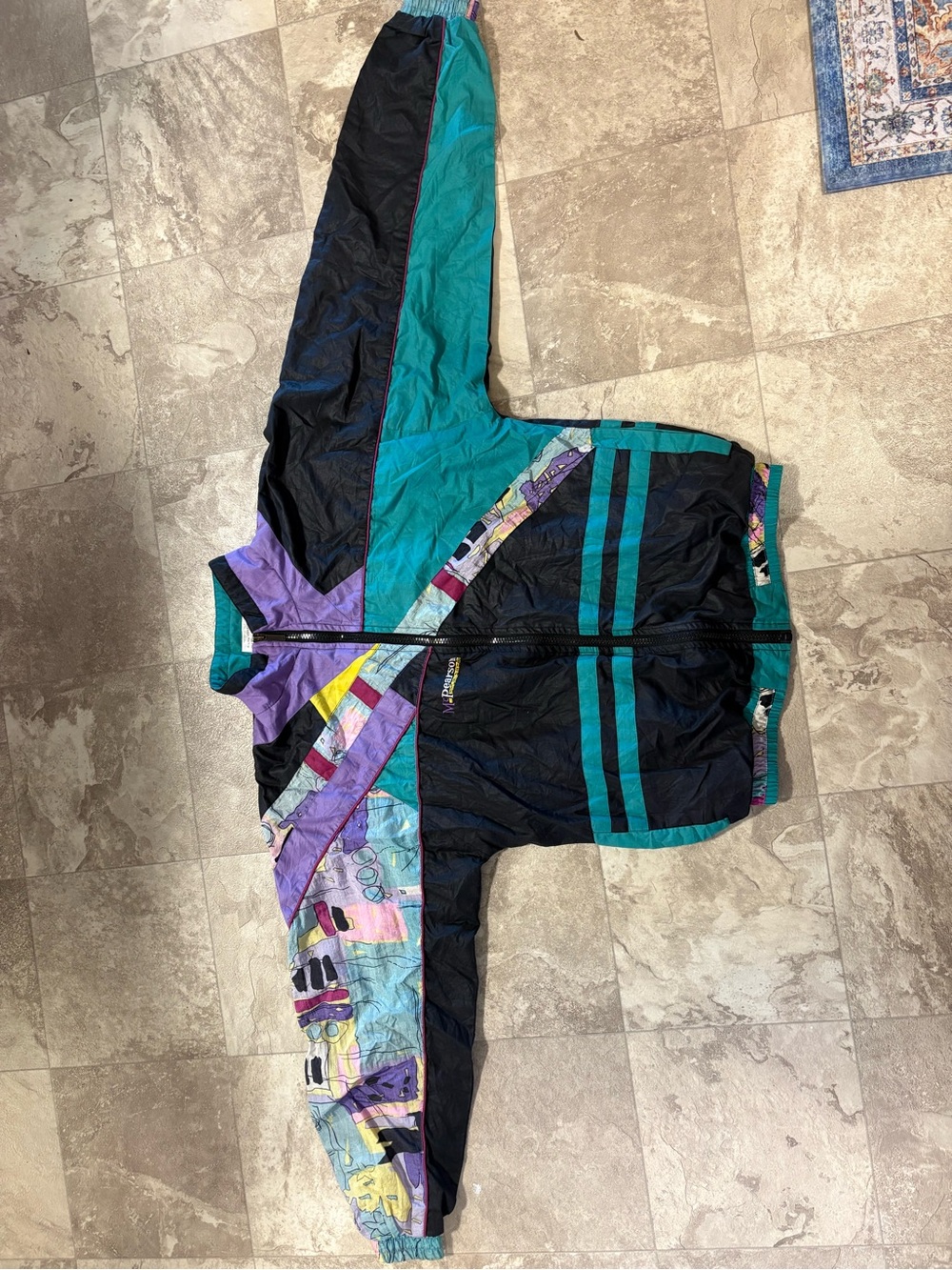 Teal, Black & Purple Colorblock Ski Jacket